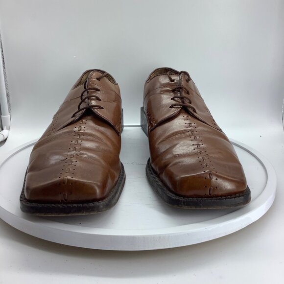 Fratelli Rosetti Leather Square‎ Toe Oxford Lace Up Dress Shoes Men 12 Brown main image 5